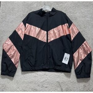 Ziya  Jacket Womens XL Black Pink Shine Active Block Windbreaker Full Zip